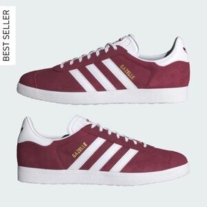 Adidas Gazelle Size 8.5 men’s brand new, never worn burgundy/white